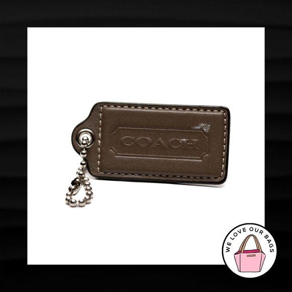 2.5" Large COACH GRAY GREY LEATHER KEY FOB - Picture 1 of 1